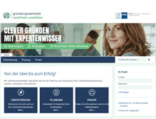 Tablet Screenshot of gruendungswerkstatt-nrw.de
